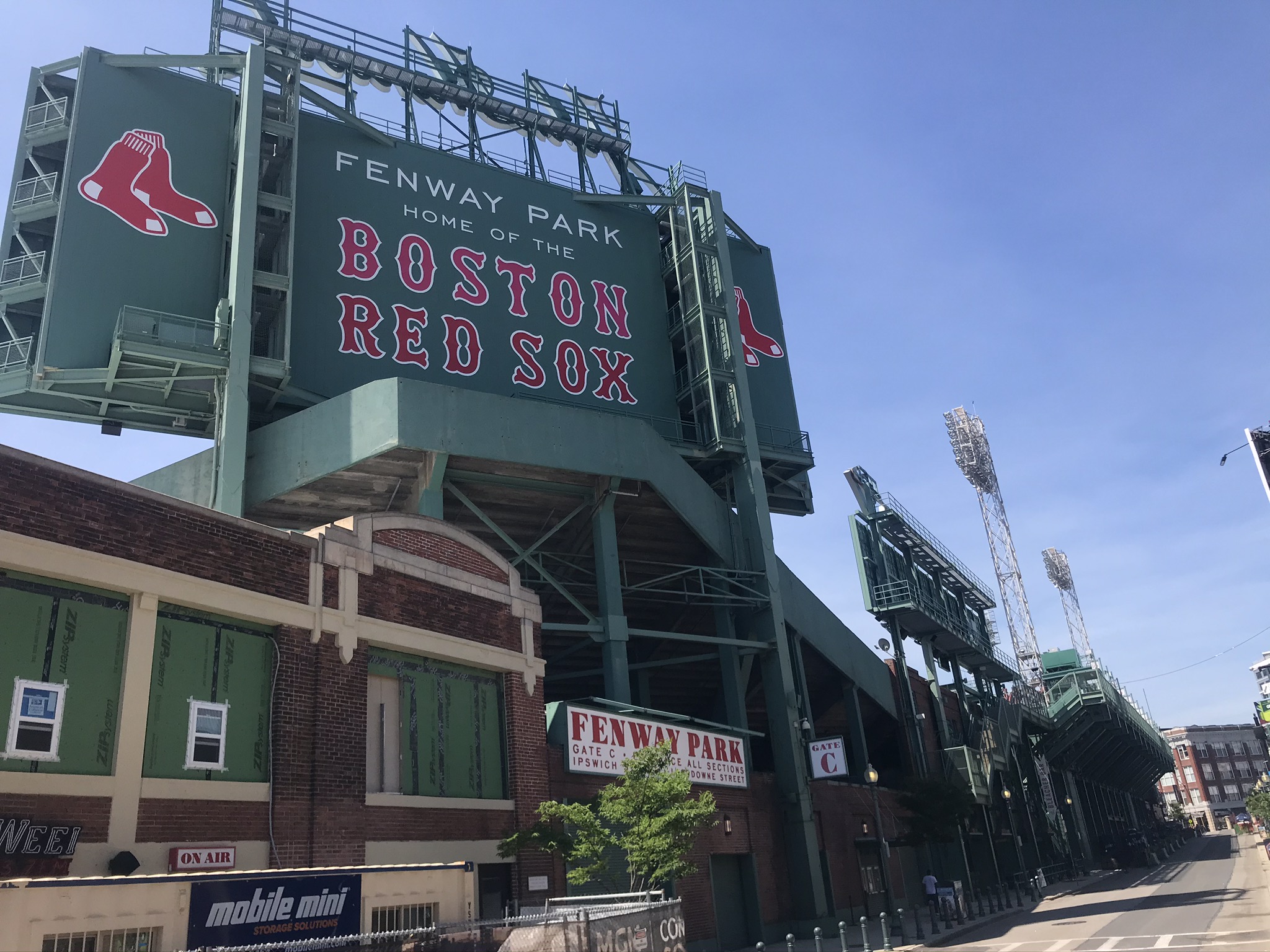 The Ipswich Street entrance to Fenway Park, home of the Boston Red